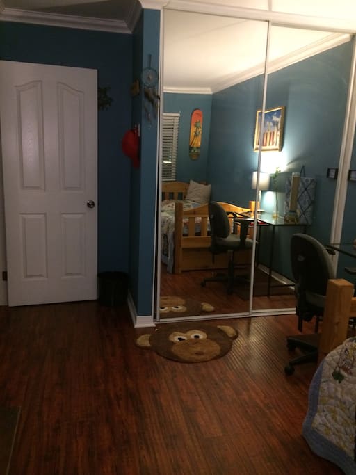 Mirror closet doors so you can check out your outfit before hitting the town