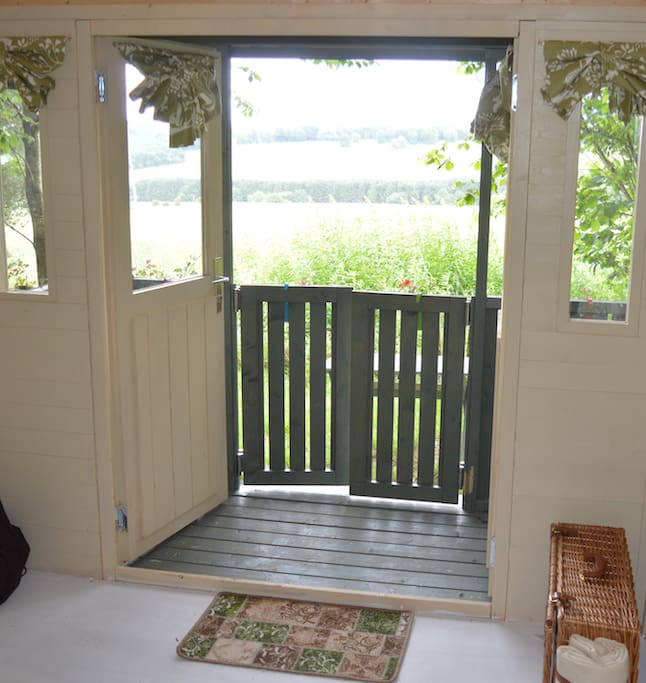 Open views for 40 miles over the Scottish Borders from your bed.