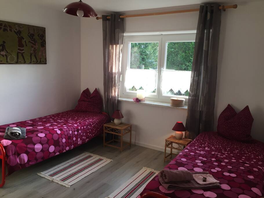 La chambre préparée pour deux personnes