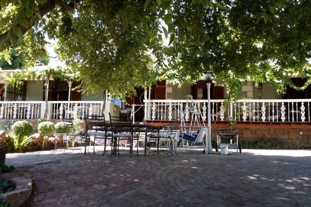 large verandah and garden with view
