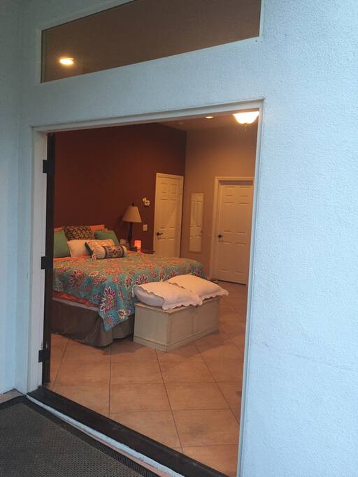 Bedroom opens to back yard- private entrance