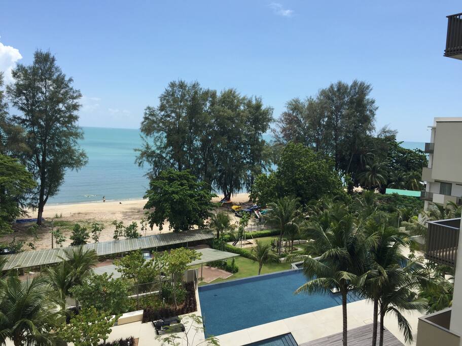 Sea and swimming pool view