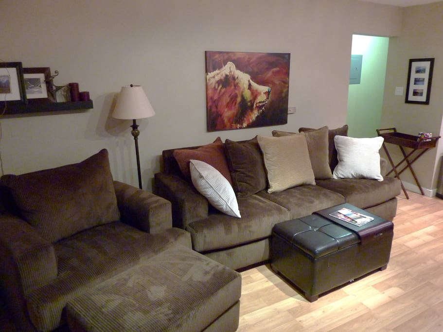 Plenty of couch space in the living room.