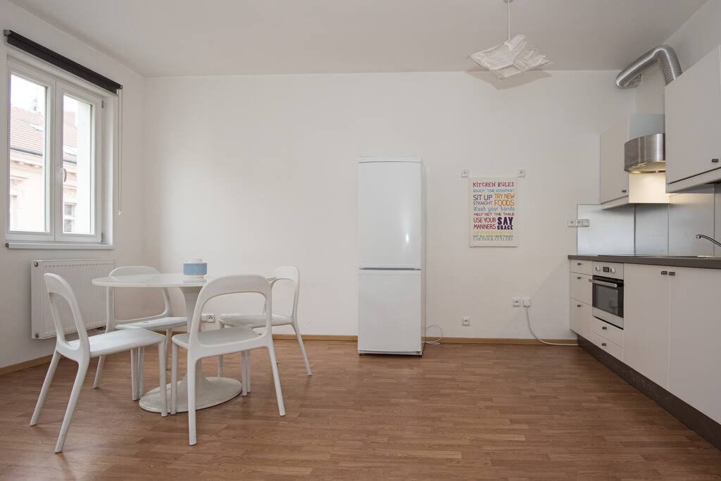Living room and kitchen