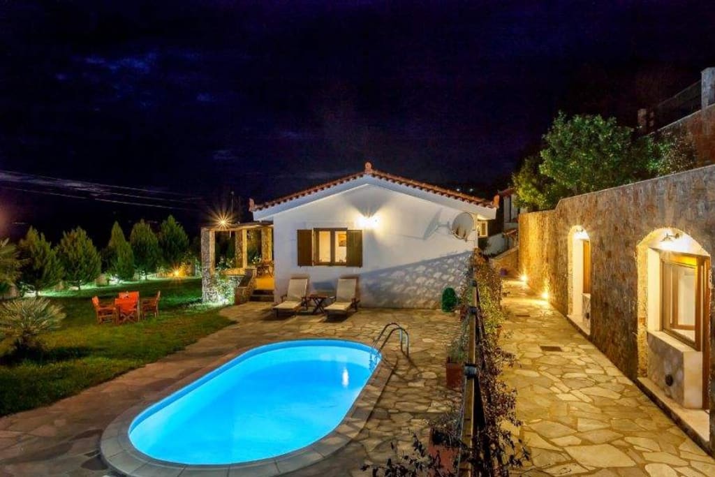 Villa Katerina by night.