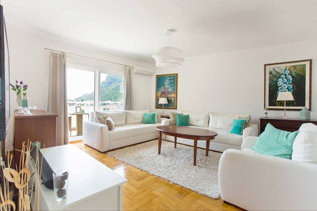 Living room with a view of old down