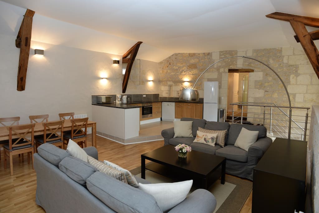 Spacious open plan living - kitchen, sitting and dinning areas