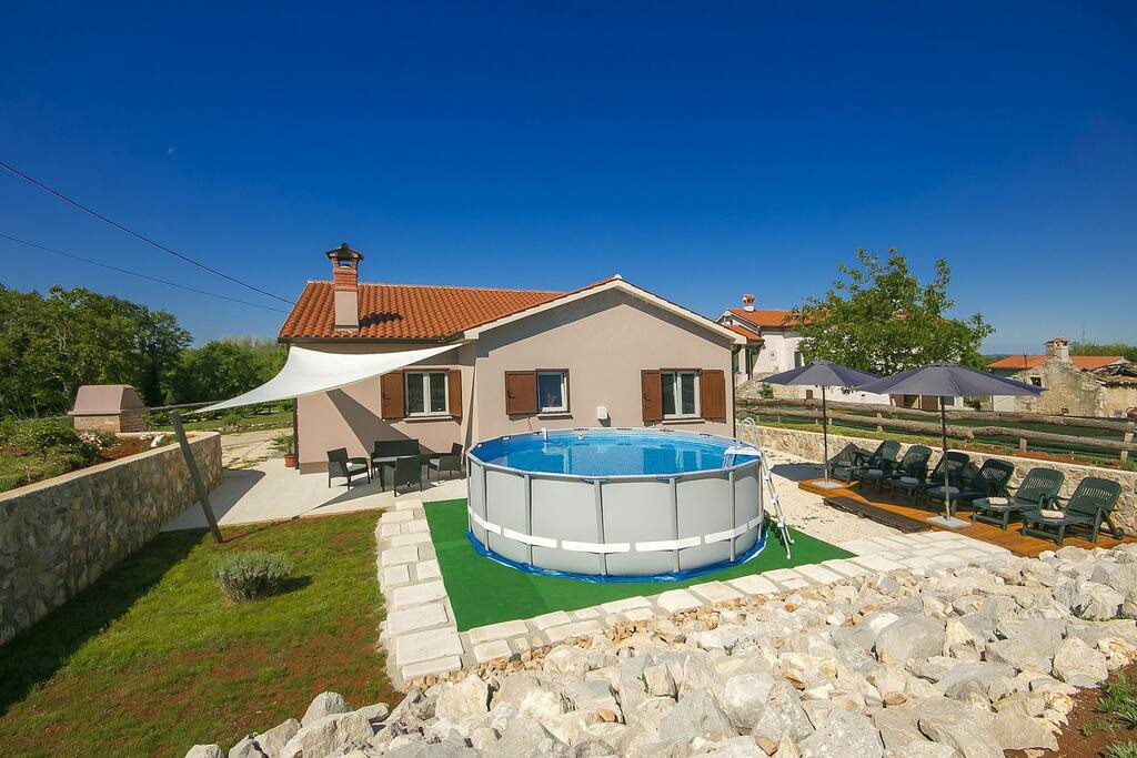 Back yard with pool