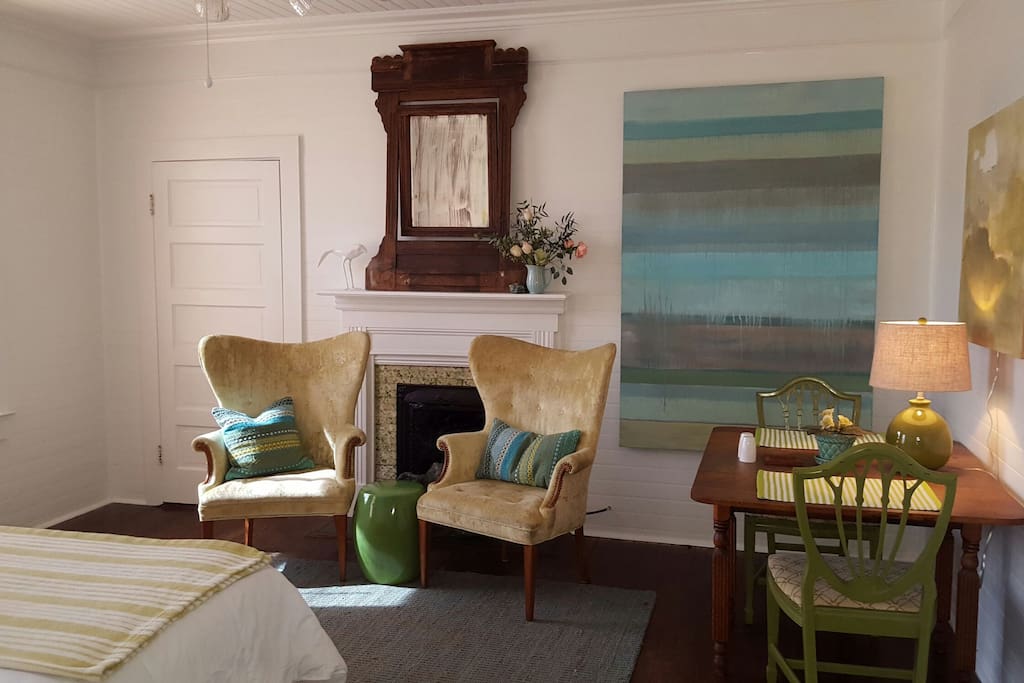 Original art and unique furnishings in every room.
