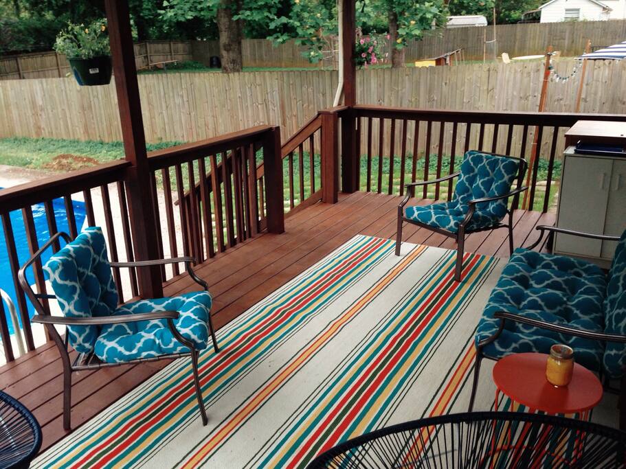 Enjoy hot days in the shade and keep your drinks cold with a mini fridge on the deck!