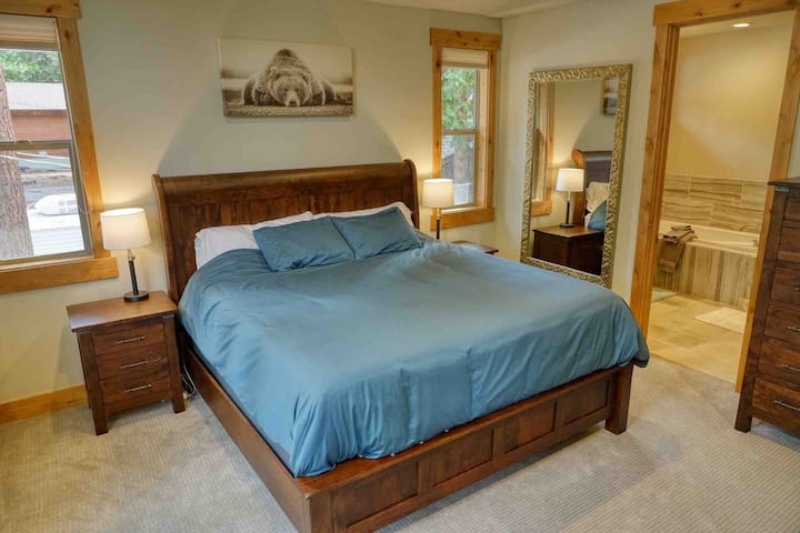 Master bedroom with high quality king-size mattress and bedroom furniture
