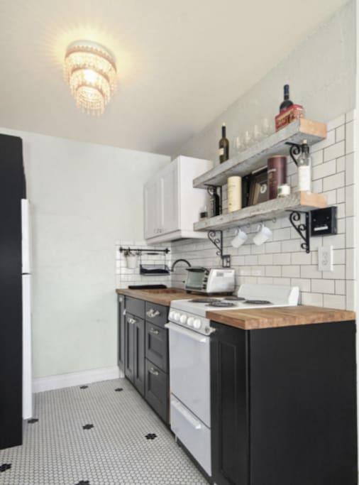 Accommodating kitchen.
