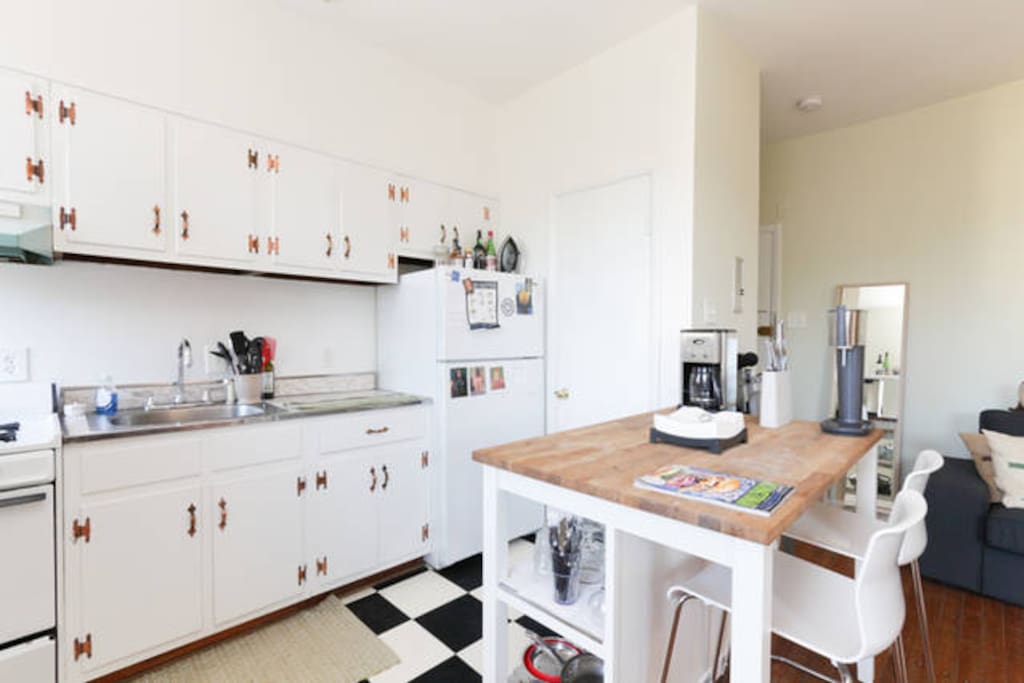 Feel free to use the kitchen.