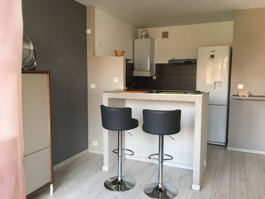 vue du bar coin cuisine