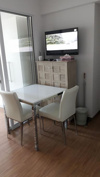 dining table and tv