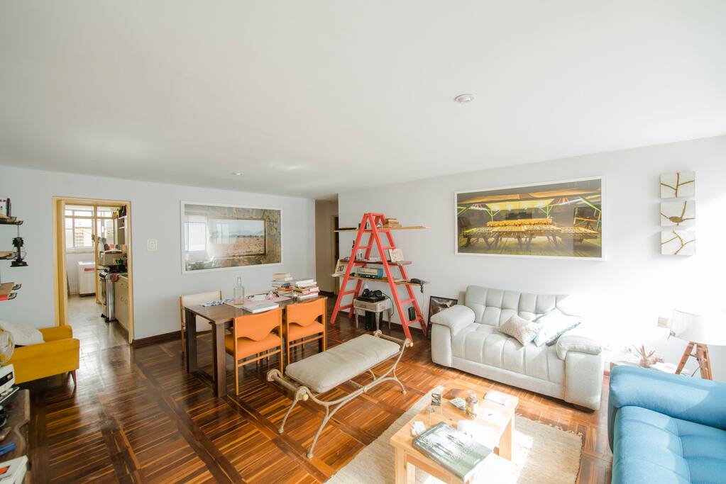Living room and dining room