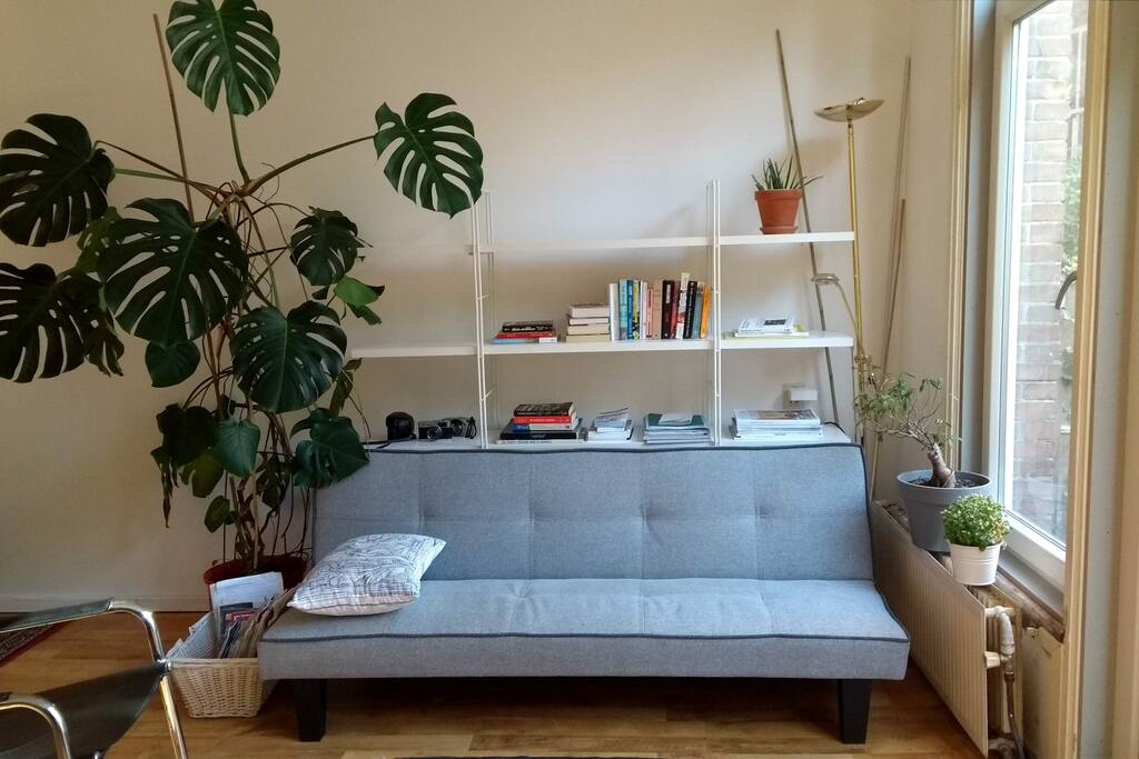 double bed in a living room