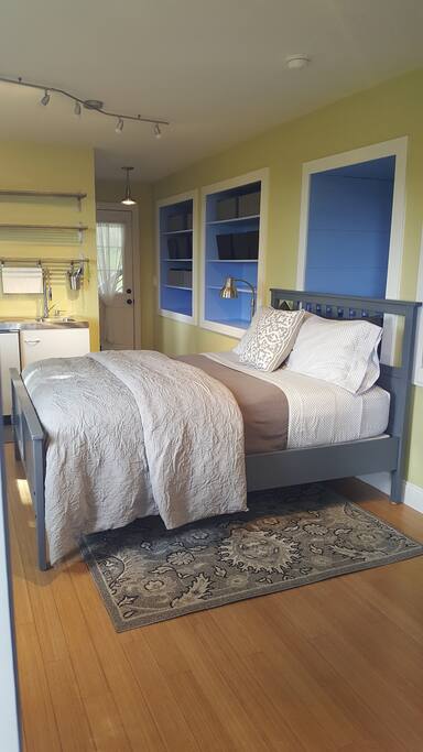 New Queen Bed and a lot of storage