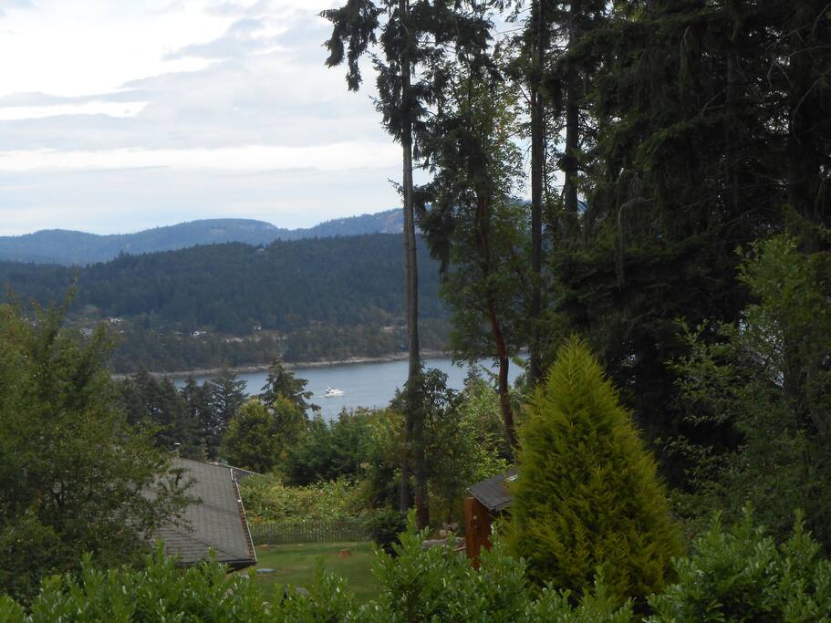 Watch the boats go by in Ganges Harbour from the deck in the summer.