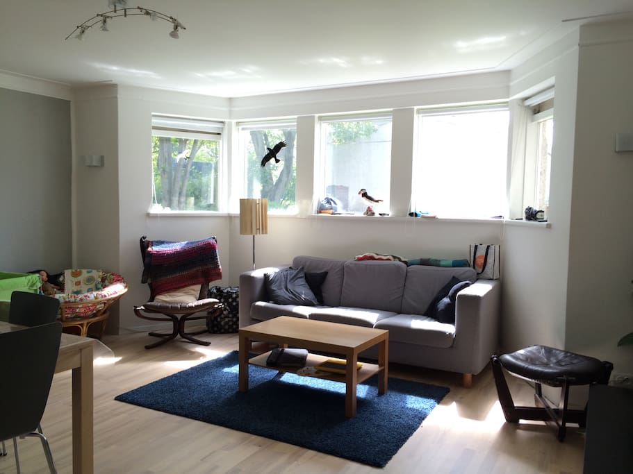 Living room is bright and cosy