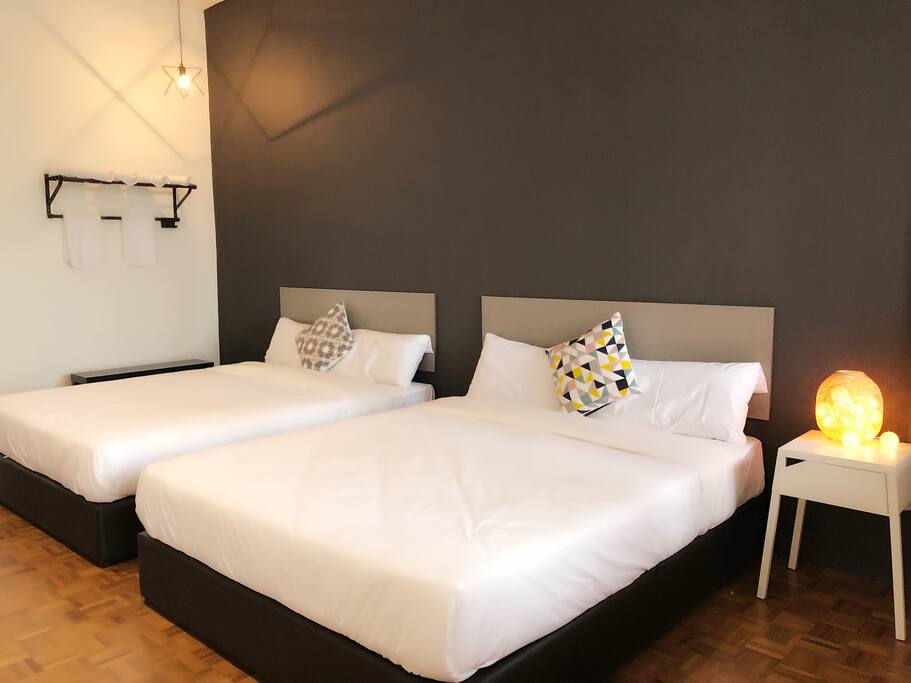Rooms are fitted with hotel grade beds and linens.