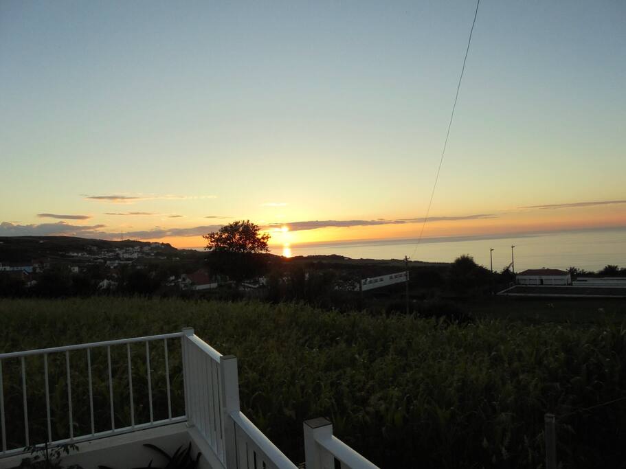 View of the sunset from the garden