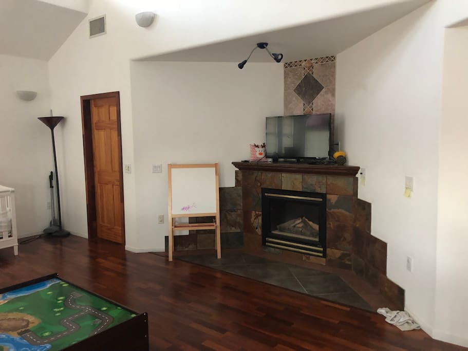 Fireplace and TV