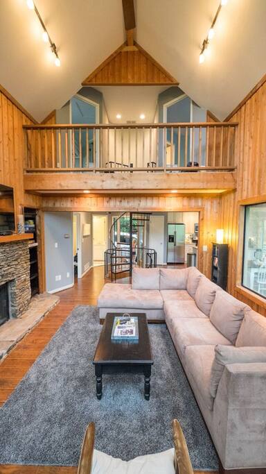 Family Room and View of Balcony