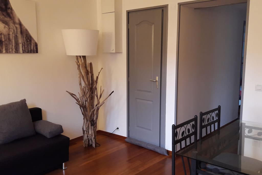 La porte d'entrée donnant sur le séjour