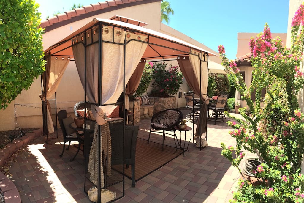 Private patio and gazebo