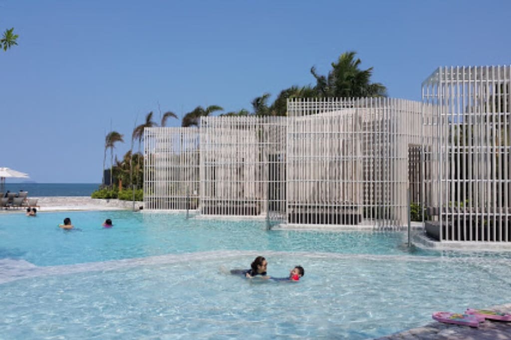 Swimming pool at the beach