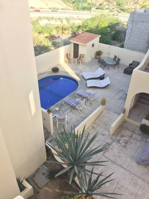 Views of the pool area from the condo