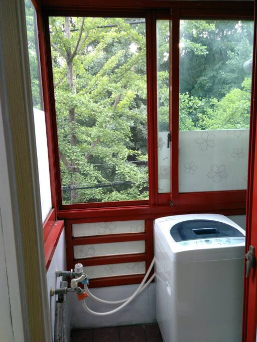Window in the washer room.