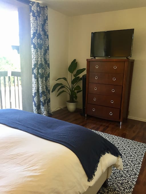 Roku TV and balcony