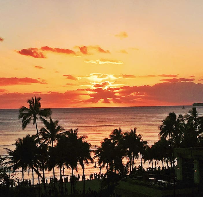 Enjoy amazing Hawaiian sunsets from your private lanai!