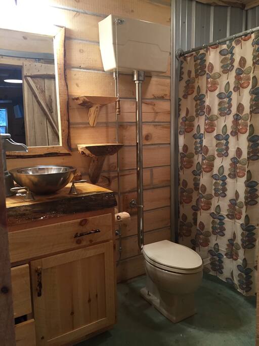 Reclaimed hand pump for faucet, walk in shower