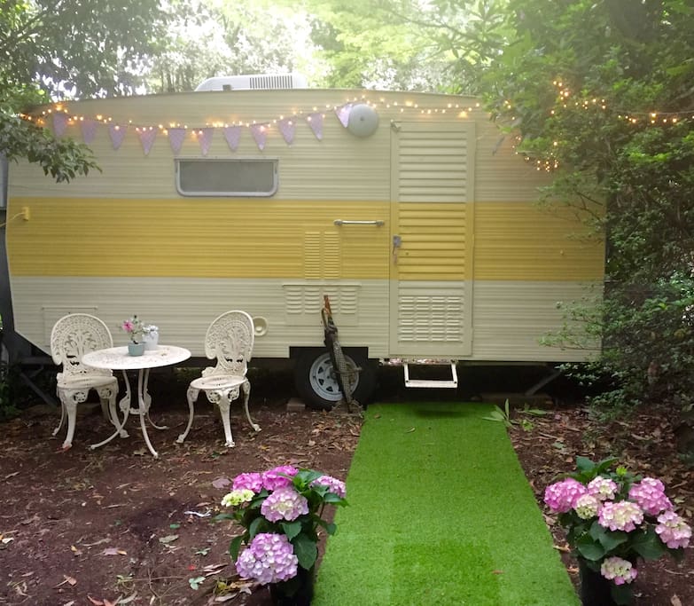 Set in a private shaded garden
