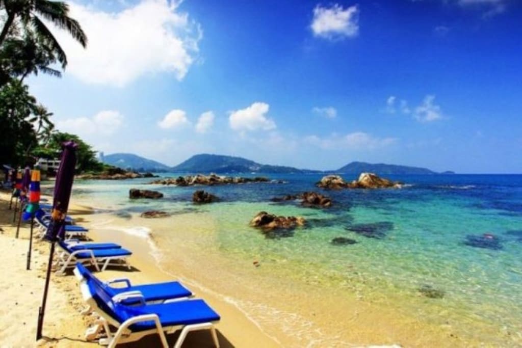 The beautiful north end of Patong Beach.