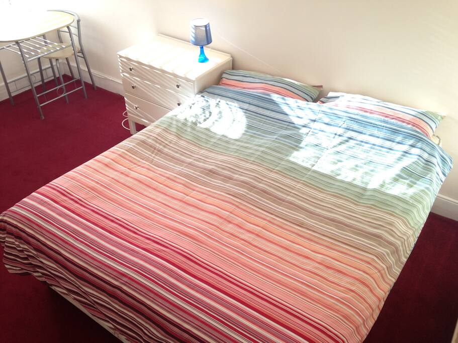 Bedroom made as a "Double Bed" with ZIP together matresses
