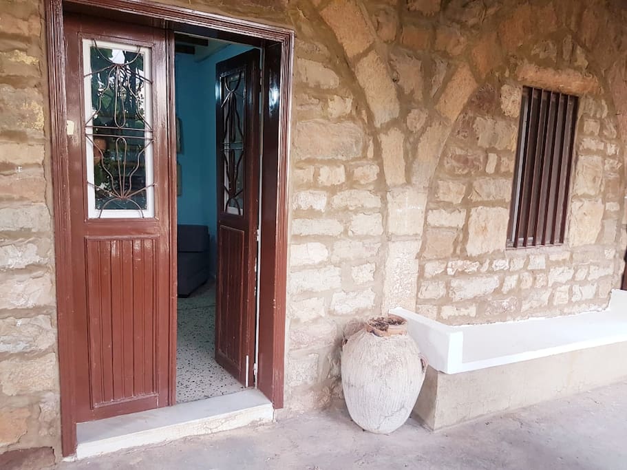 The entrance and part of the front-door seating area