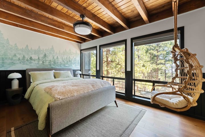 Rim of the World  themed room with Queen Size Bed, Swing and Custom Mural.