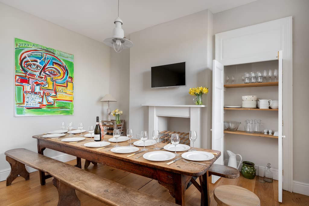 French refectory dining table seating up to 12 guests