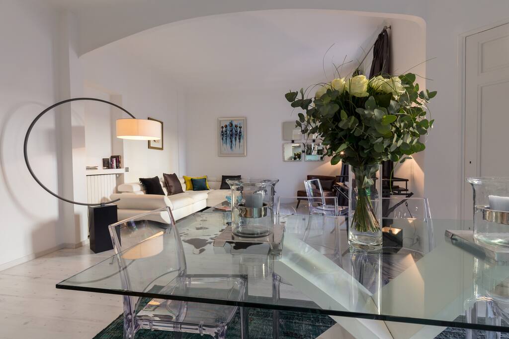 The dining area shown