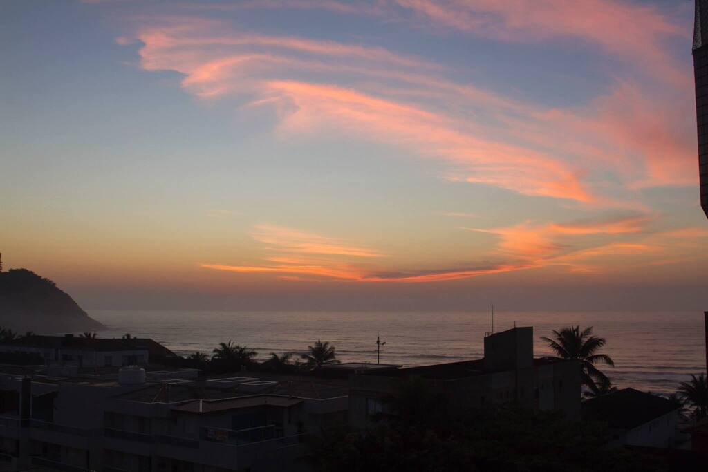 Vista da sacada do apartamento