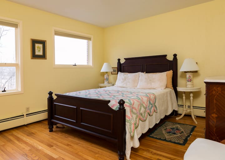 Bedroom 2  with queen bed includes closet and chest of drawers