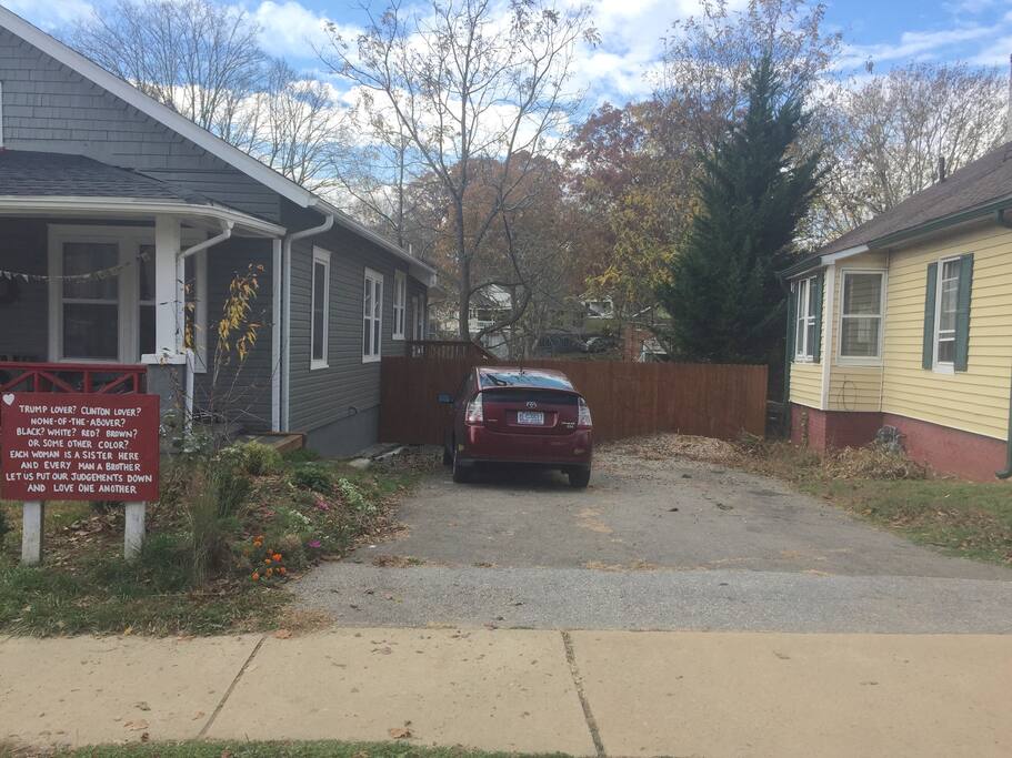 Parking for four cars, plus street parking