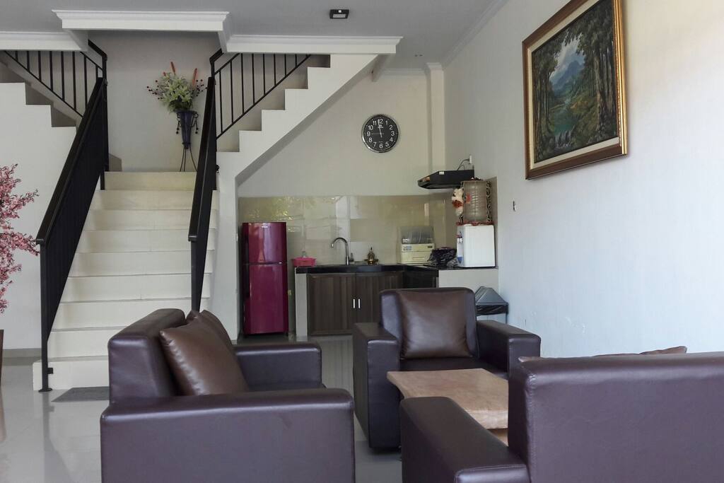 living room with kichent