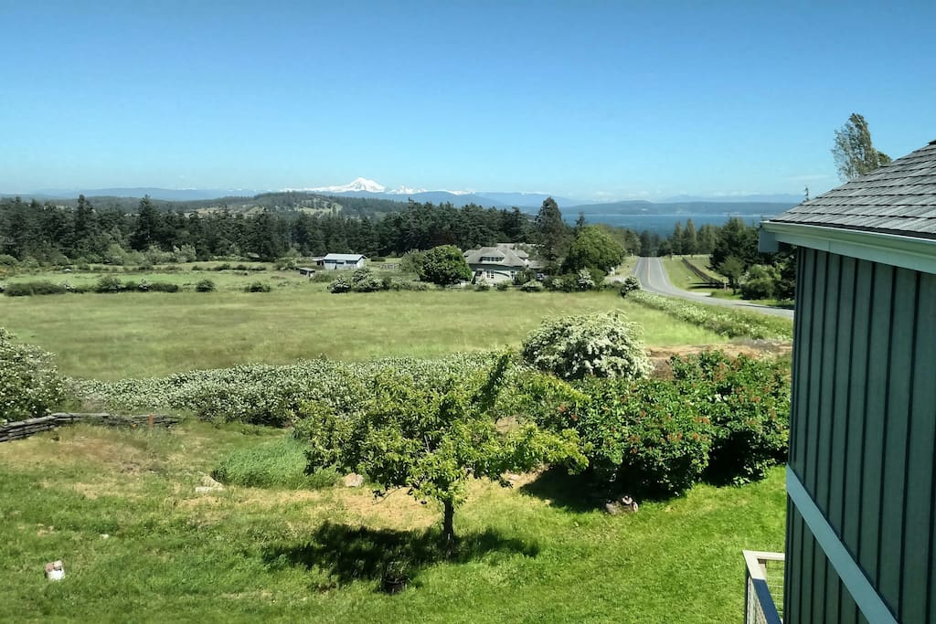 View from the loft. (Griffin Bay, Lopez Island, Mount Constitution and Mount Baker on clear days).
