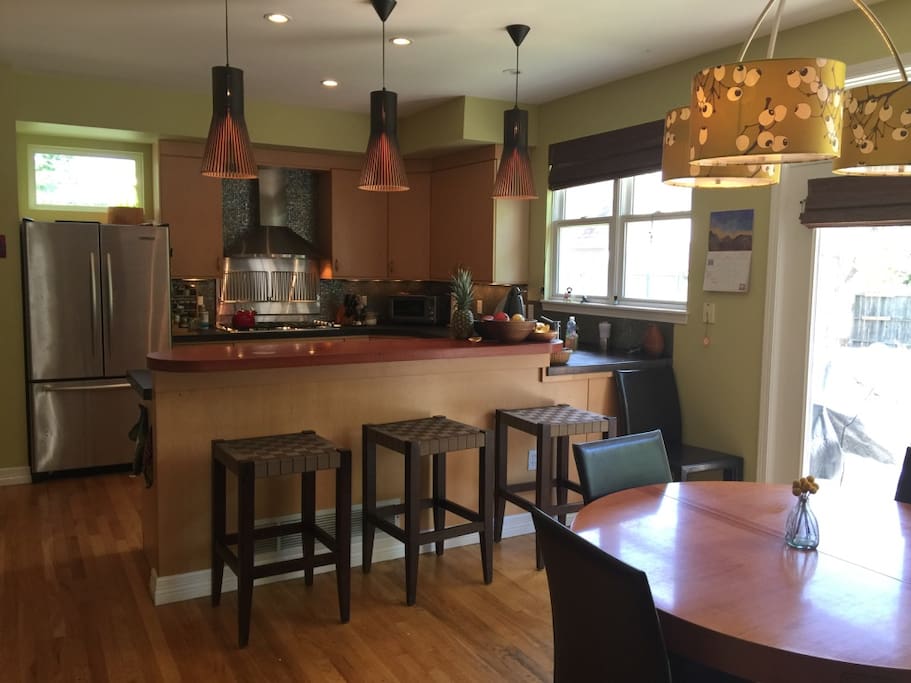 Dining room and kitchen