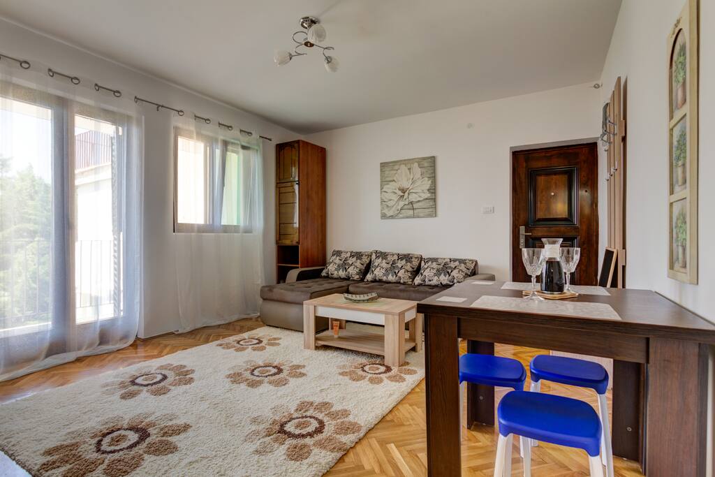 Seating area is fitted with comfortable sofa which can also be used as bed for 2